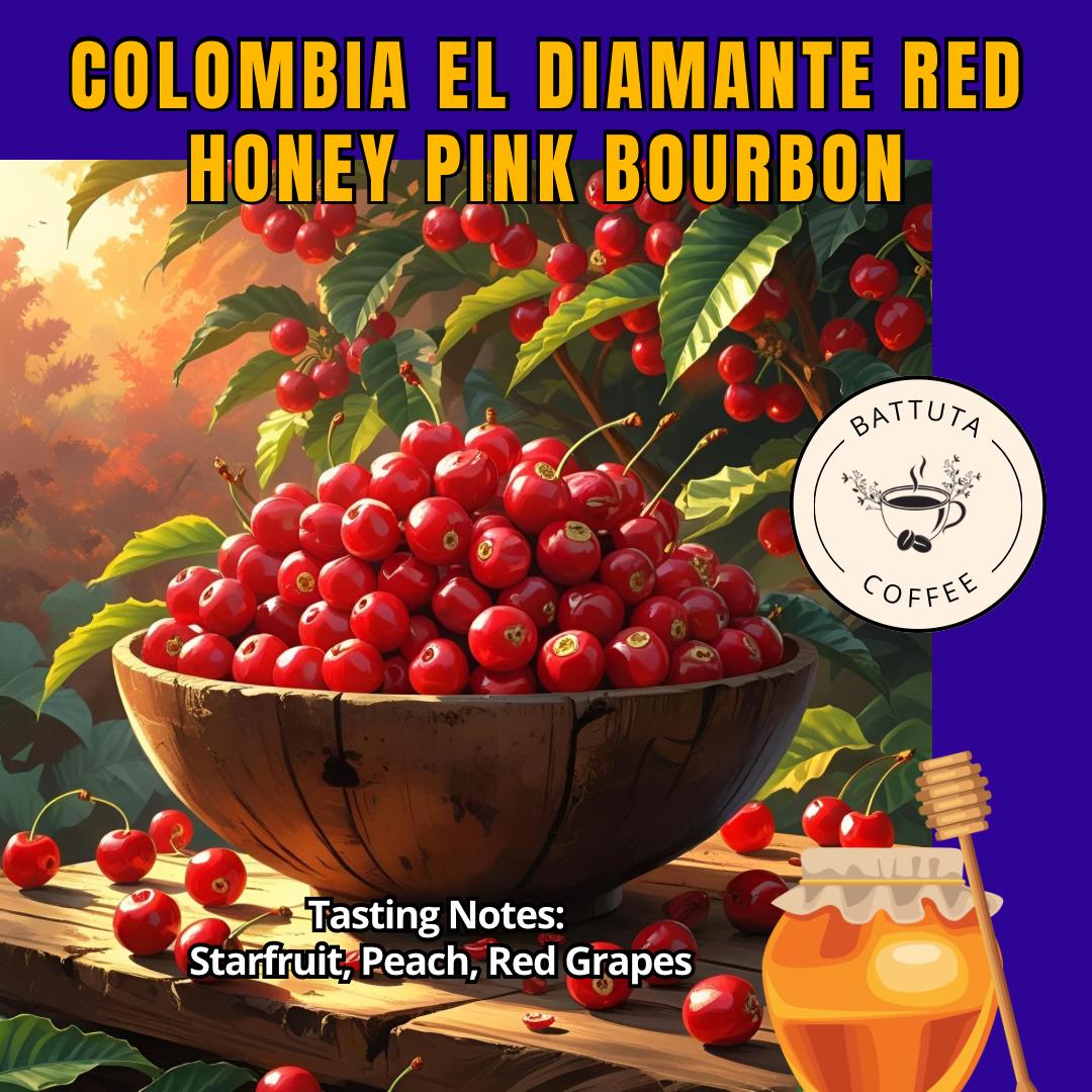 (Battuta Coffee)Colombia El Diamante Red Honey ‘117’ Pink Bourbon - 100% Arabica