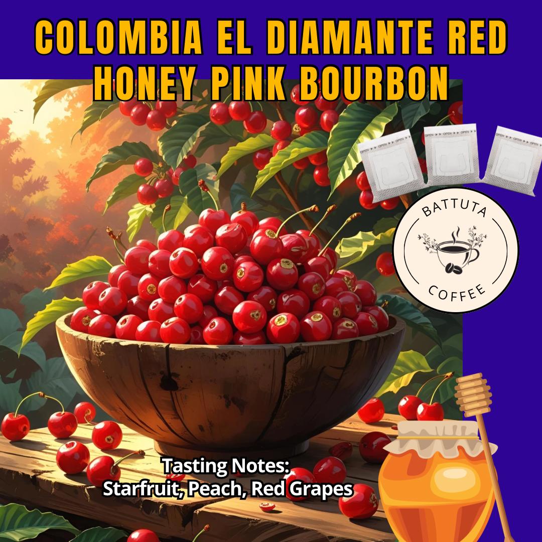 (Battuta Coffee)Colombia El Diamante Red Honey ‘117’ Pink Bourbon - 100% Arabica