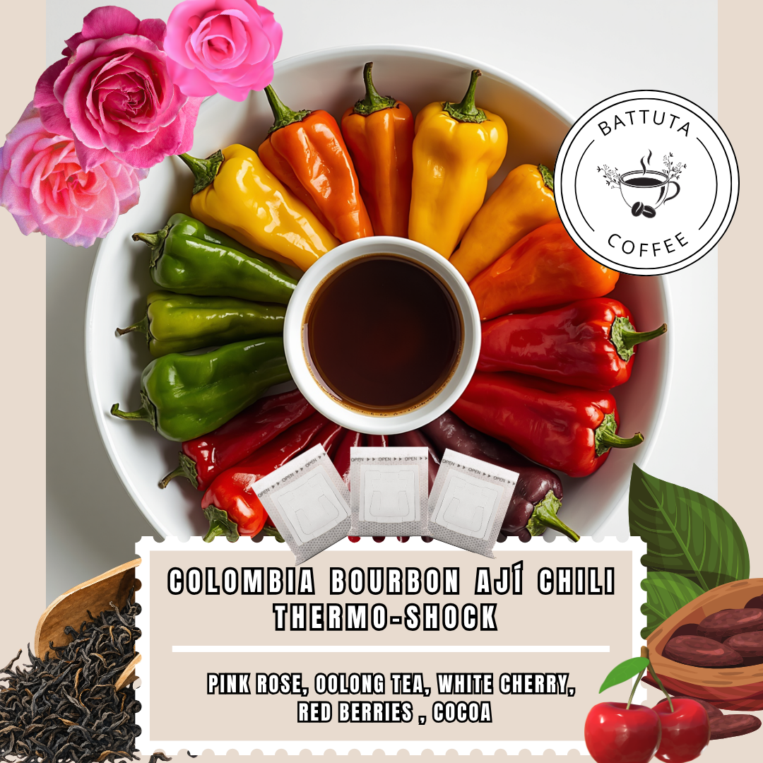 [Battuta Coffee] COLOMBIA BOURBON AJÍ CHILI THERMO-SHOCK Coffee - 100% Arabica