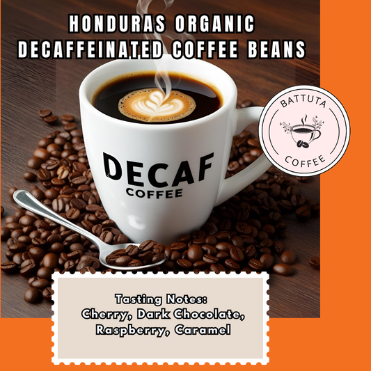 [Battuta Coffee]Honduras Organic Decaffeinated Coffee Beans –  100% Arabica Beans