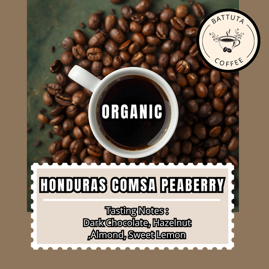 [Battuta Coffee] Organic Honduras Comsa Peaberry Coffee  - 100% Arabica