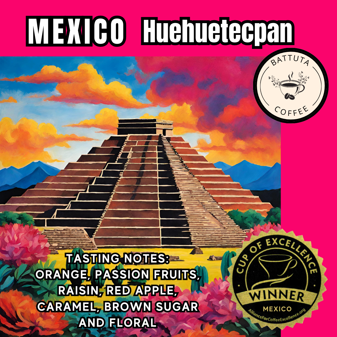 [Battuta Coffee] Mexico Huehuetecpan Cup of Excellence coffee - 100% Arabica