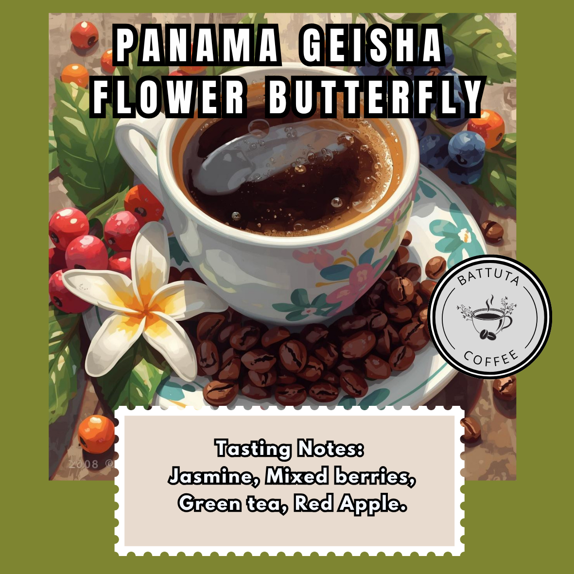 [Battuta Coffee] Panama Geisha Flower Butterfly Coffee - 100% Arabica