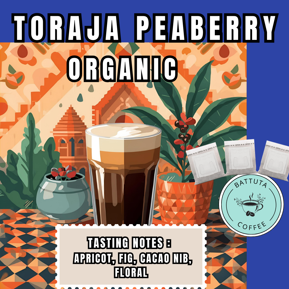 [Battuta Coffee]  Toraja Peaberry Coffee - 100% Arabica