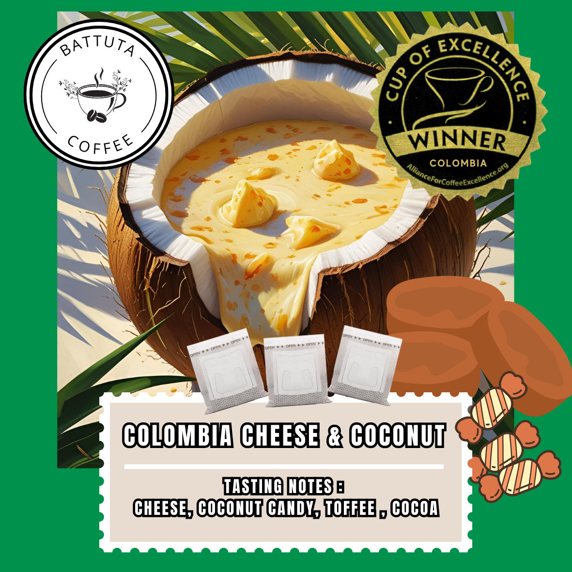 Colombia Cheese Coconut San Agustín Pink Bourbon – Cup of Excellence
