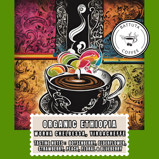 [Battuta Coffee] Organic Ethiopia Worka Chelbessa, Yirgacheffe – 100% Arabica